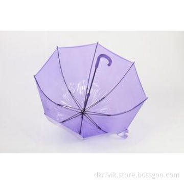 Purple Dome Clear PVC Umbrella J Shape For Event / Plastic